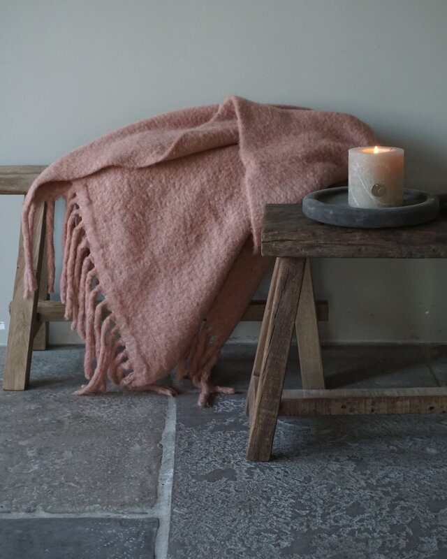 Rene Houtman Wollen Plaid | Rosewood | H170 x B130 cm