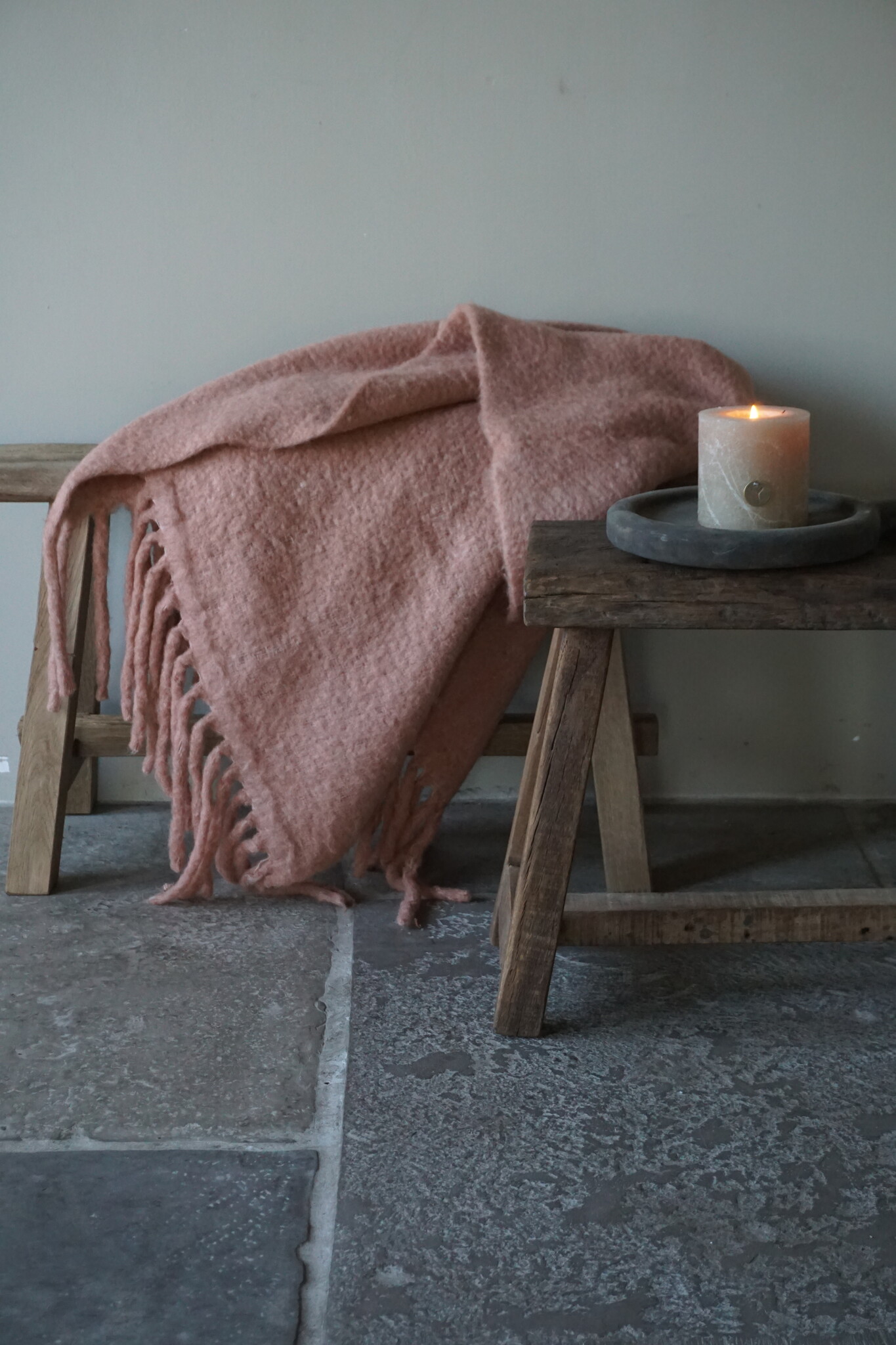 Rene Houtman Wollen Plaid | Rosewood | H170 x B130 cm