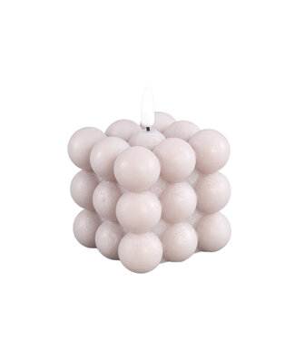 PTMD LED-lichtkaars beige bubbelvormig flikkerend S