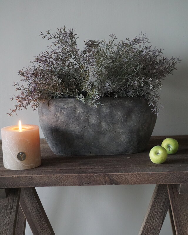 Rene Houtman Bloempot Ovaal Medium Bruin | H17 x B34 x  D17 Cm