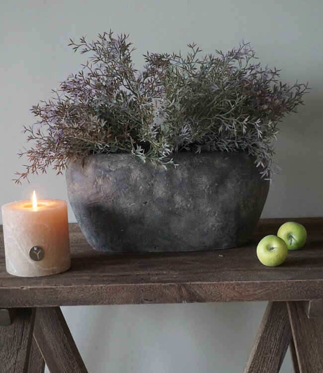 Rene Houtman Bloempot Ovaal Medium Bruin | H17 x B34 x  D17 Cm