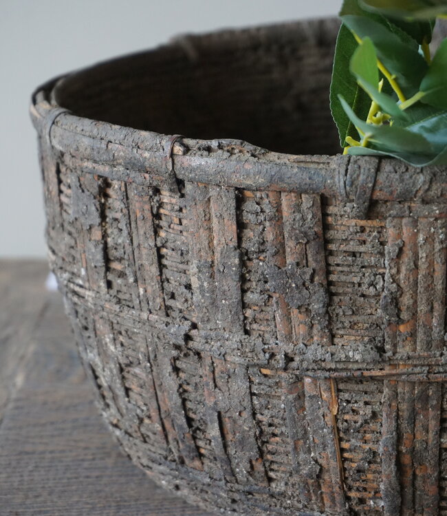 Aura Peeperkorn Gewoven Bamboo Mand | D35,5 x H18 cm