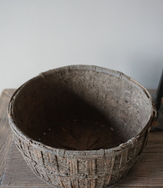 Aura Peeperkorn Gewoven Bamboo Mand | D35,5 x H18 cm