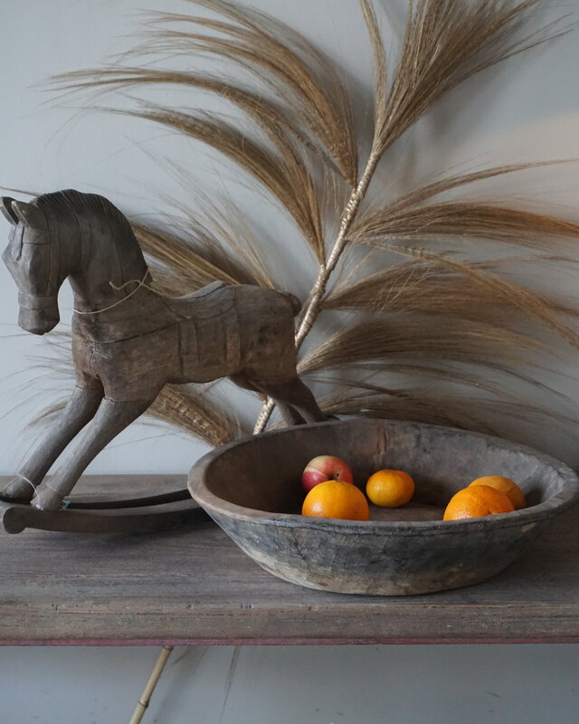 Aura Peeperkorn Oud Houten Schaal Rustiek | D45 x H 10 cm