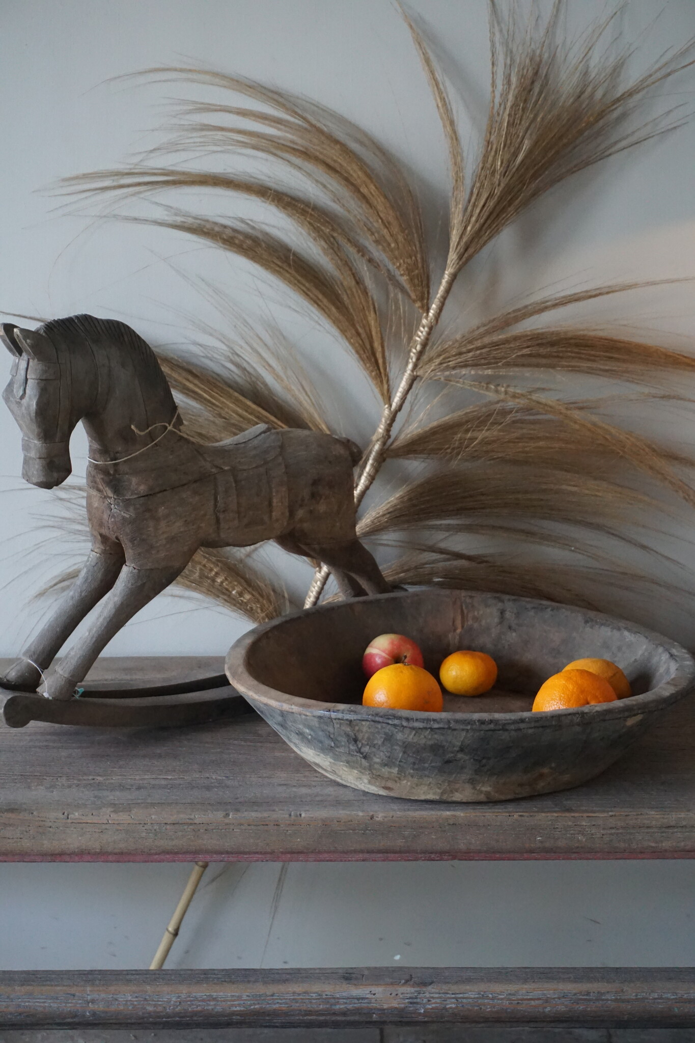 Aura Peeperkorn Oud Houten Schaal Rustiek | D45 x H 10 cm