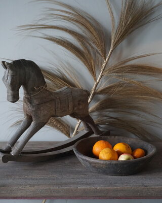 Aura Peeperkorn Oud Houten Schaal | D32,5 x H 7,5 cm