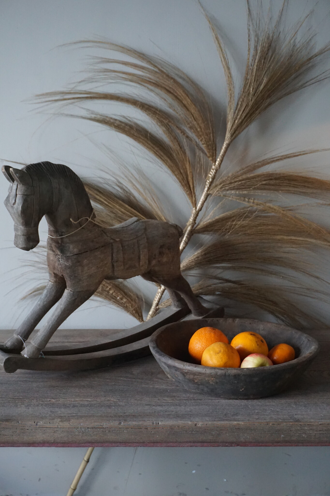 Aura Peeperkorn Oud Houten Schaal Rustiek | D32,5 x H 7,5 cm
