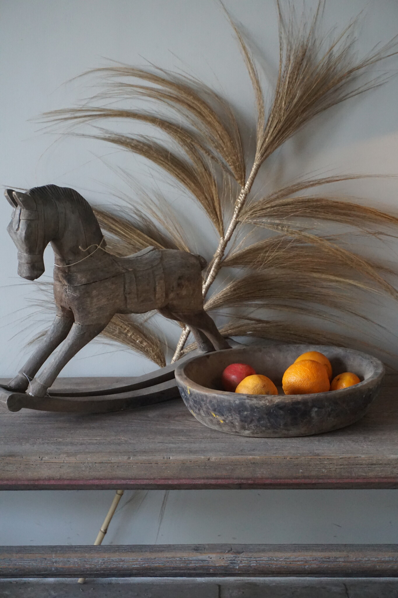 Aura Peeperkorn Oud Houten Schaal Rustiek | D38 x H 9 cm