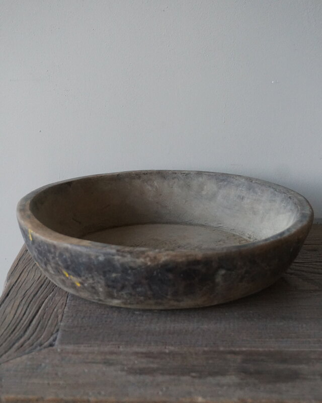 Aura Peeperkorn Oud Houten Schaal Rustiek | D38 x H 9 cm
