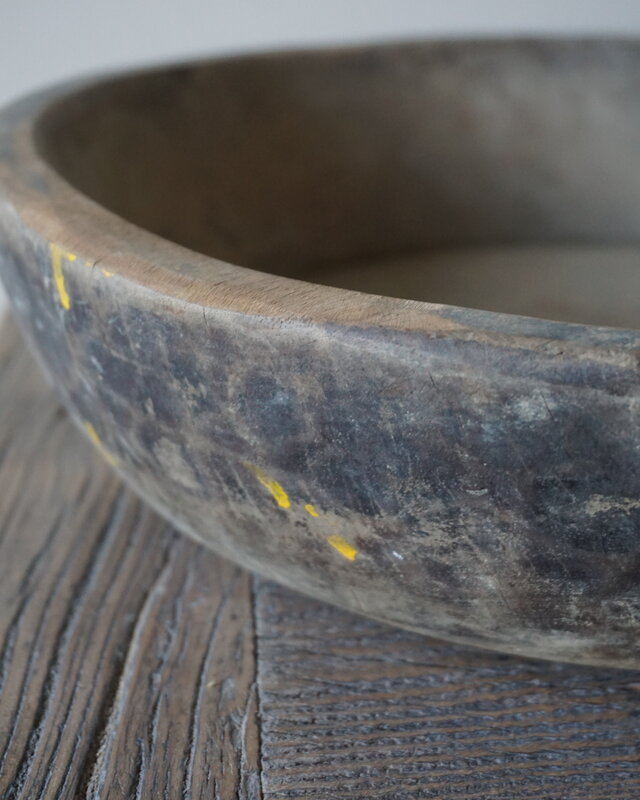 Aura Peeperkorn Oud Houten Schaal Rustiek | D38 x H 9 cm