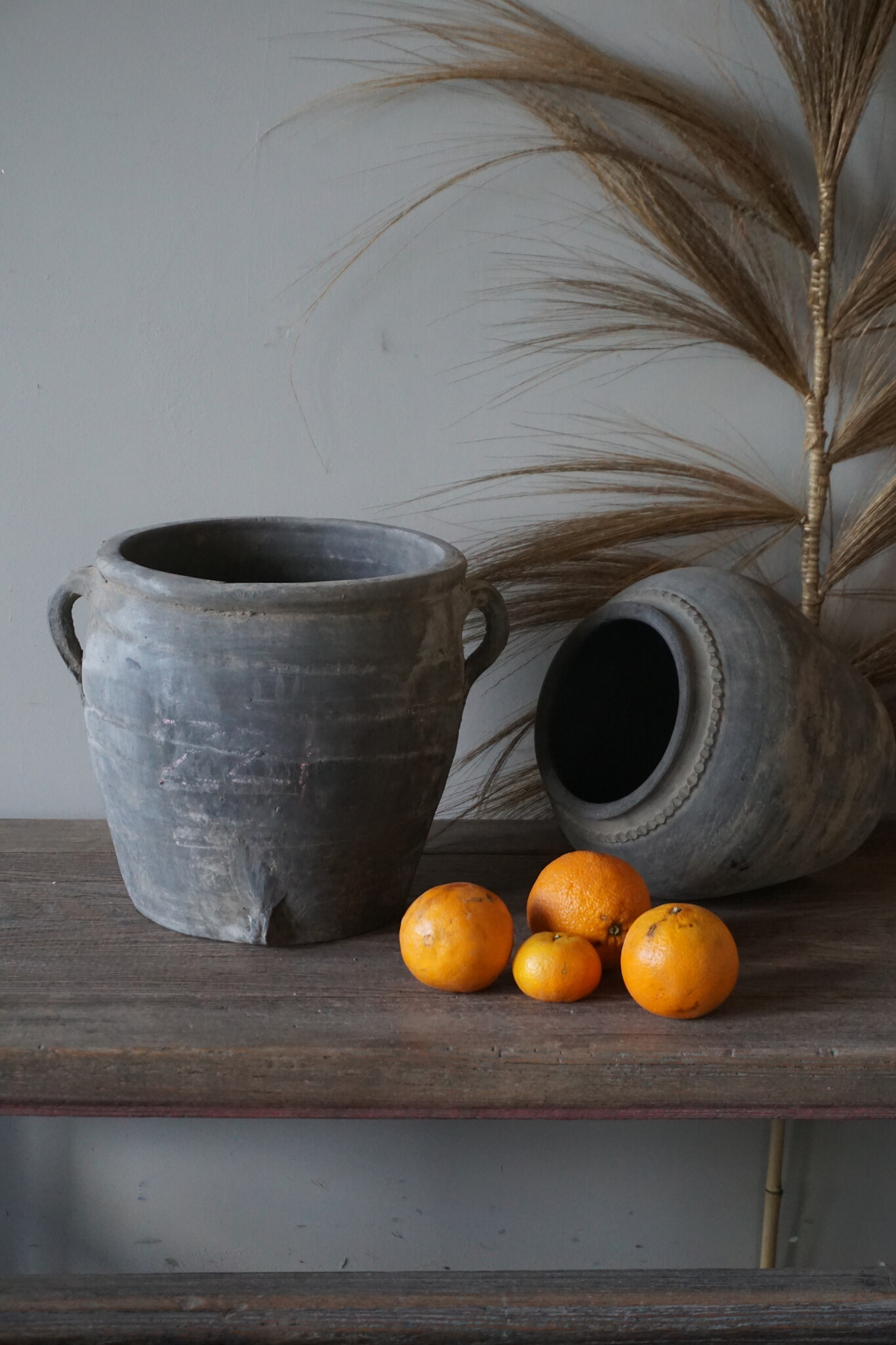 Aura Peeperkorn Rustieke Terracotta Pot Grijs| D26,5 x H27 cm