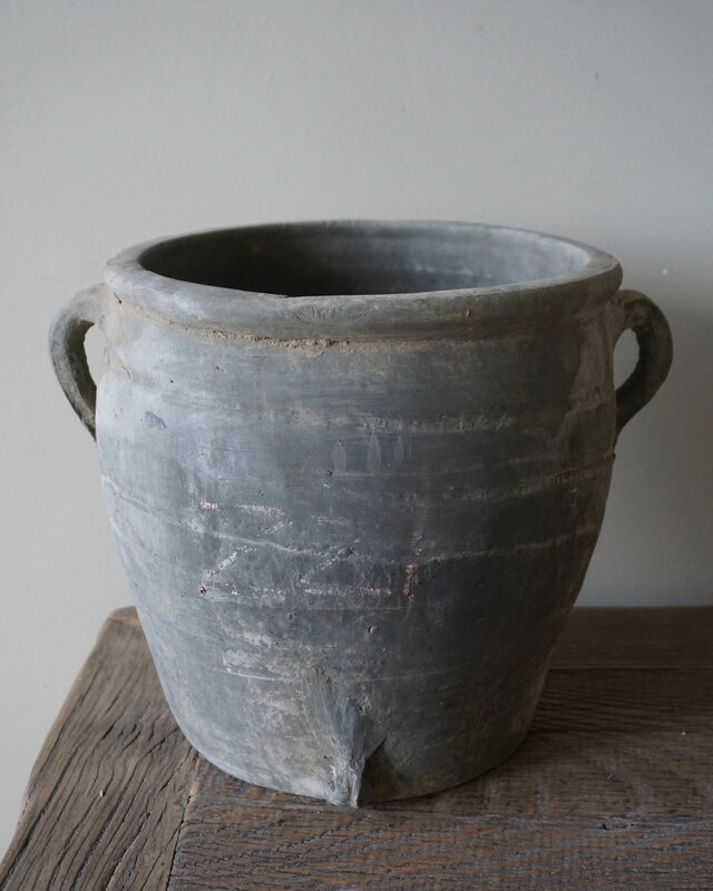 Aura Peeperkorn Rustieke Terracotta Pot Grijs| D26,5 x H27 cm
