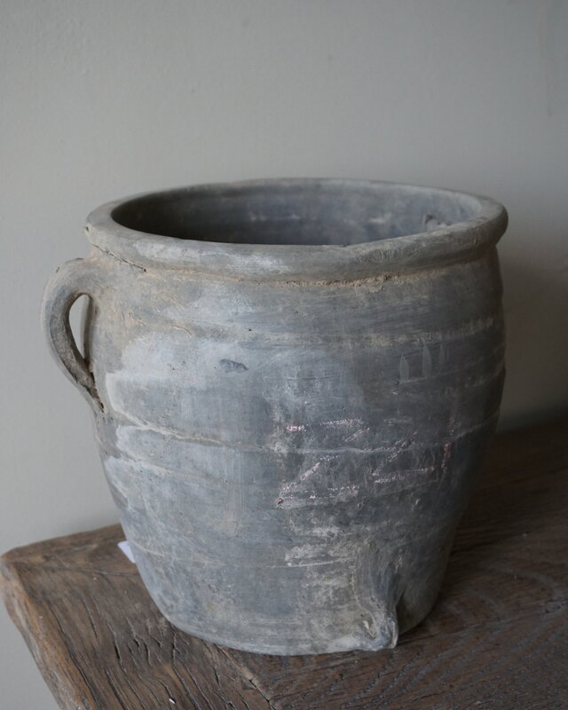 Aura Peeperkorn Rustieke Terracotta Pot Grijs| D26,5 x H27 cm