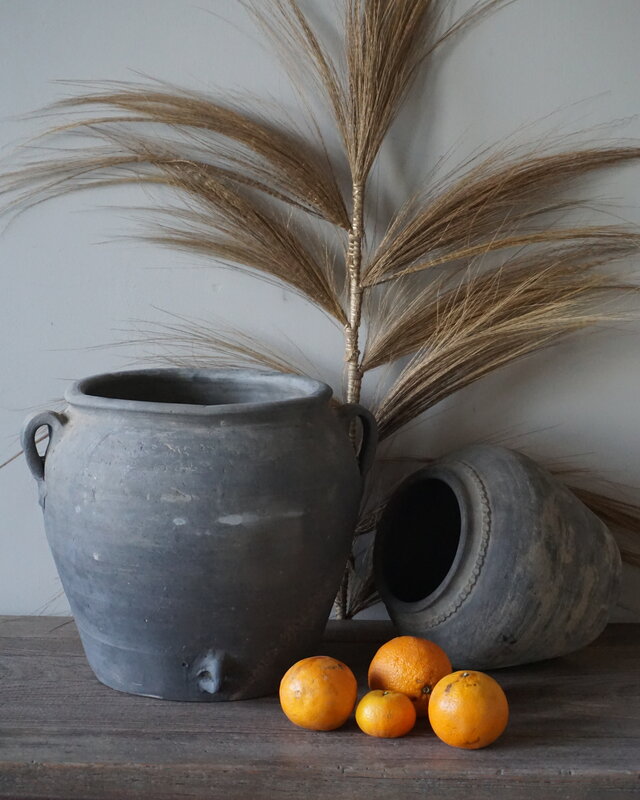 Aura Peeperkorn Rustieke Terracotta Pot Grijs | D30 x H32 cm