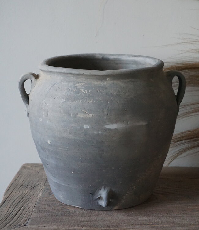 Aura Peeperkorn Rustieke Terracotta Pot Grijs | D30 x H32 cm
