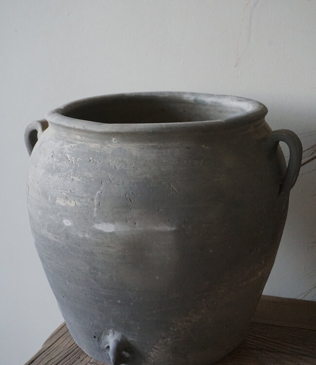 Aura Peeperkorn Rustieke Terracotta Pot Grijs | D30 x H32 cm