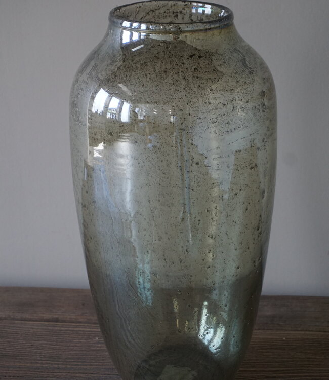 Light&Living Vaas Noami | Olijfgroen Glas | Ø21 x H40 cm