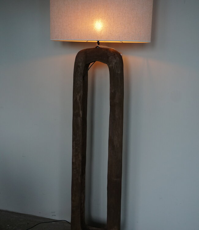 Light&Living Vloerlamp Kelafo Hout Bruin | H125 x B38 x  D12