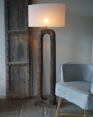 Light&Living Vloerlamp Kelafo Hout Bruin | H125 x B38 x  D12