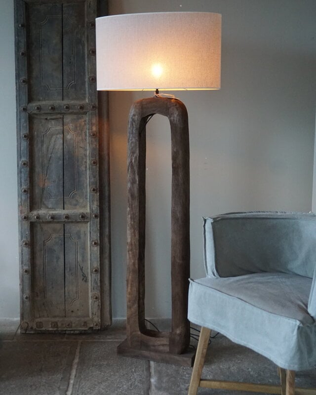 Light&Living Vloerlamp Kelafo Hout Bruin | H125 x B38 x D12
