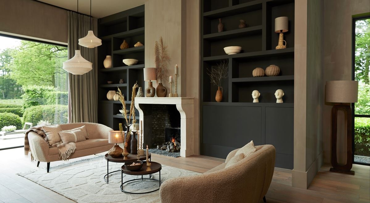 Light&Living Vloerlamp Kelafo Hout Bruin | H125 x B38 x D12