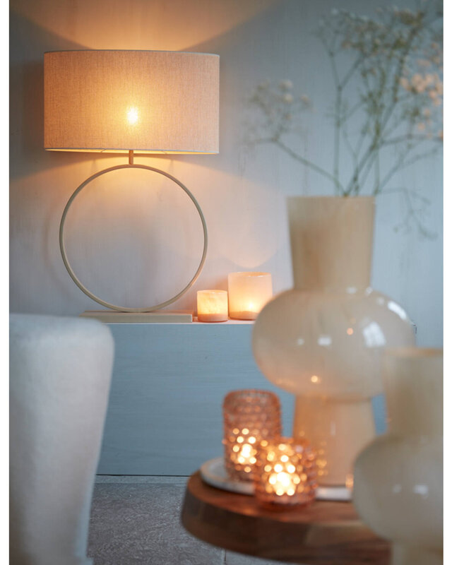 Light&Living Lampenkap Ovaal Recht Smal Parel Wit Breska| Verschillende Maten