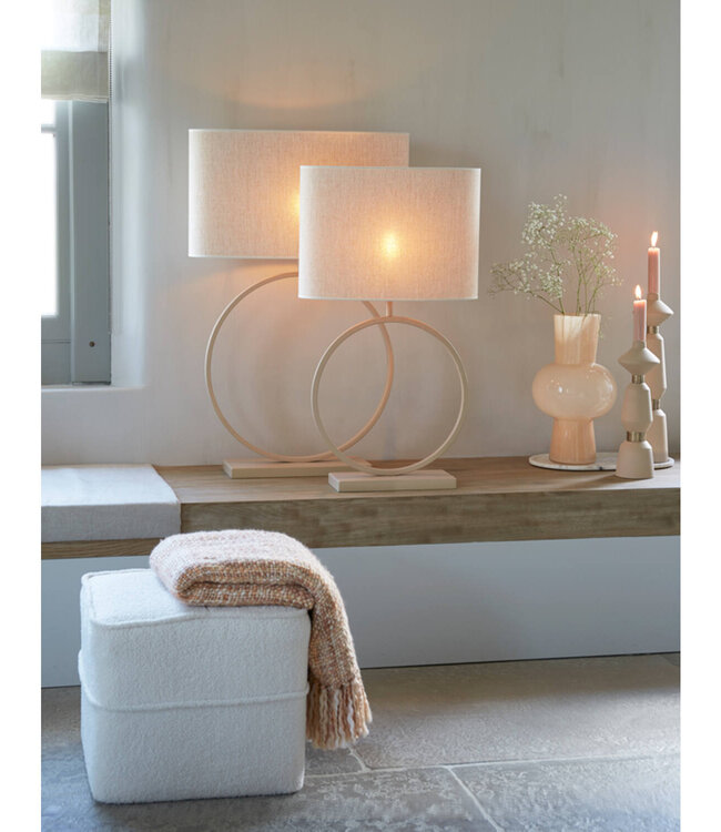 Light&Living Lampenkap Ovaal Recht Smal Parel Wit Breska| Verschillende Maten