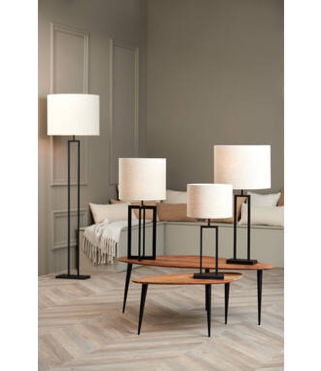 Light&Living Lampenkap Ovaal Recht Smal Parel Wit Breska| Verschillende Maten