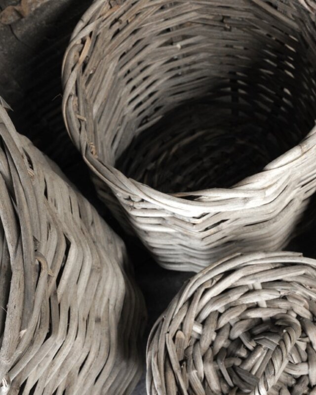 Be-Uniq Set/2 manden met deksel Alina | grey rattan