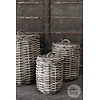 Set/2 manden met deksel Alina | grey rattan