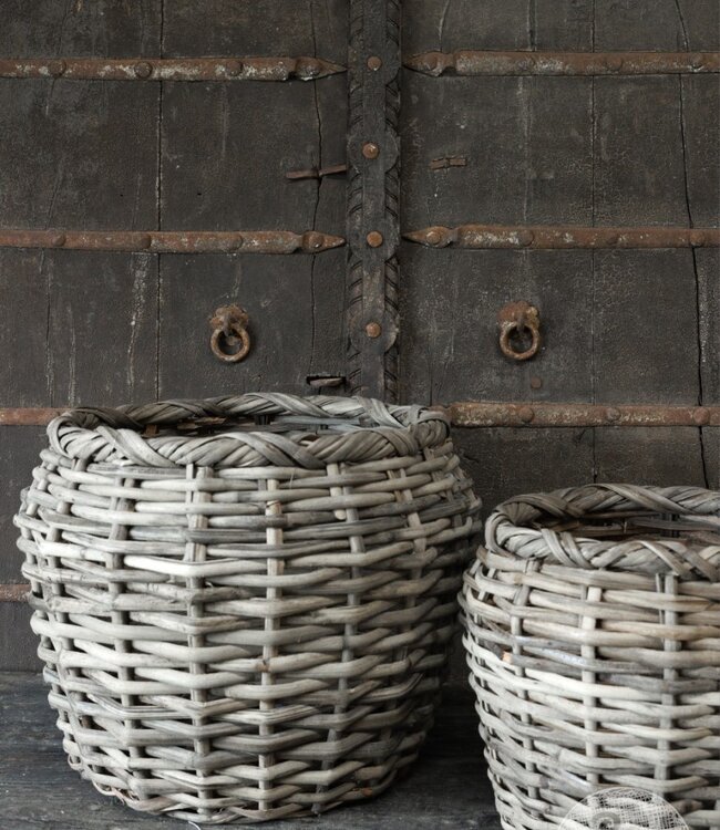 Be-Uniq Set Van 2 Manden Zala | Rattan Grey H40 & H32 Cm