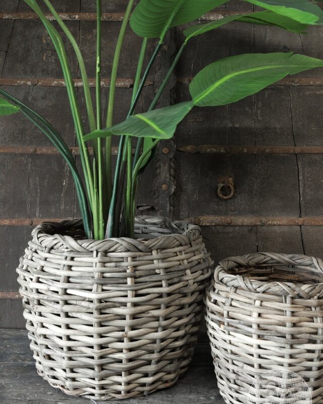 Be-Uniq Set Van 2 Manden Zala | Rattan Grey H40 & H32 Cm