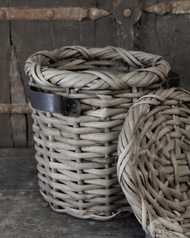 Be-Uniq Set Van 3 Manden Leder Handvat Anour | Grey Rattan