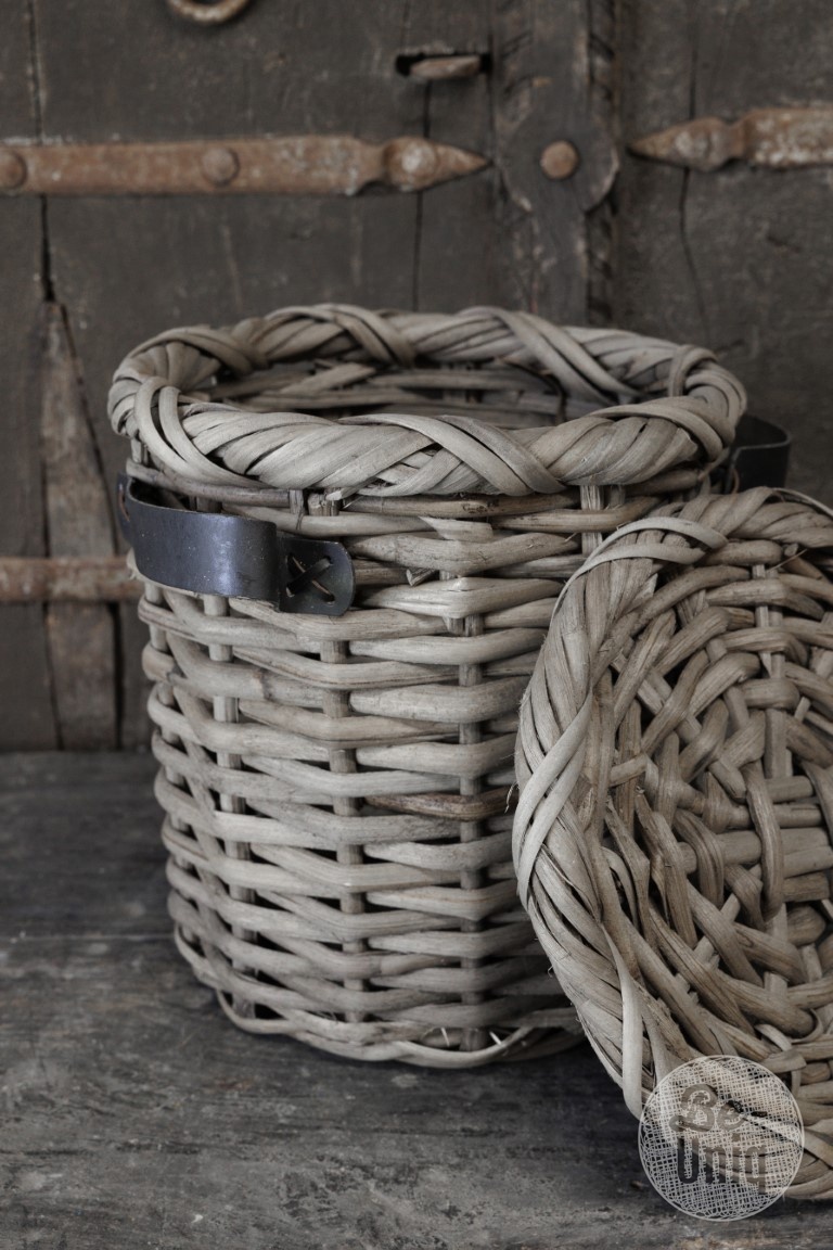 Be-Uniq Set Van 3 Manden Leder Handvat Anour | Grey Rattan