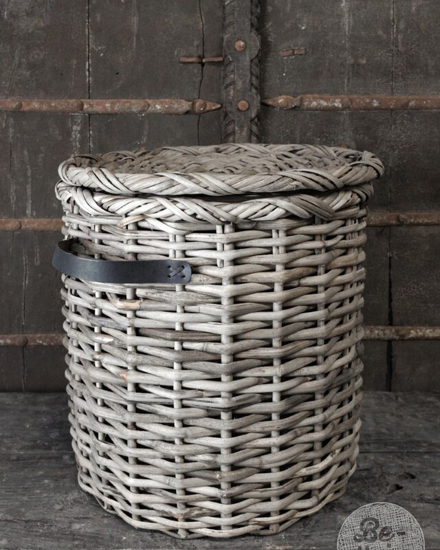 Be-Uniq Set Van 3 Manden Leder Handvat Anour | Grey Rattan