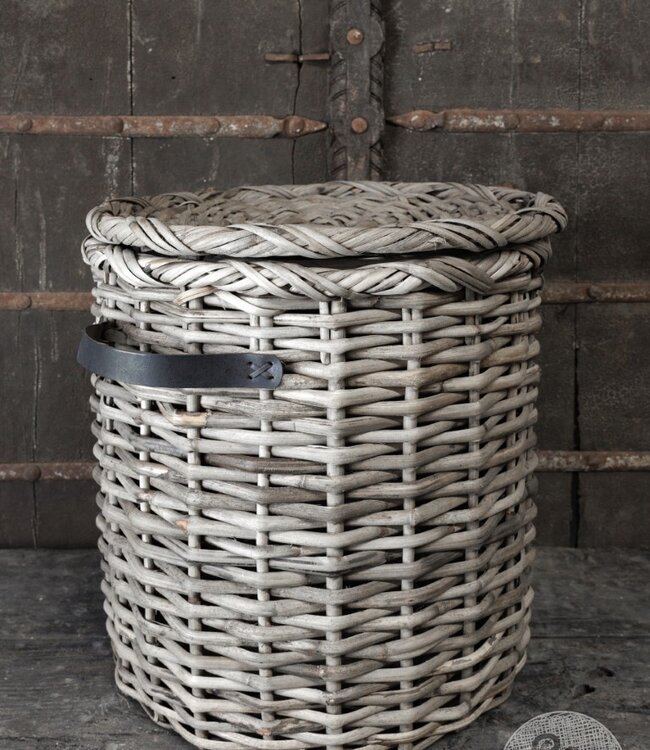 Be-Uniq Set Van 3 Manden Leder Handvat Anour | Grey Rattan