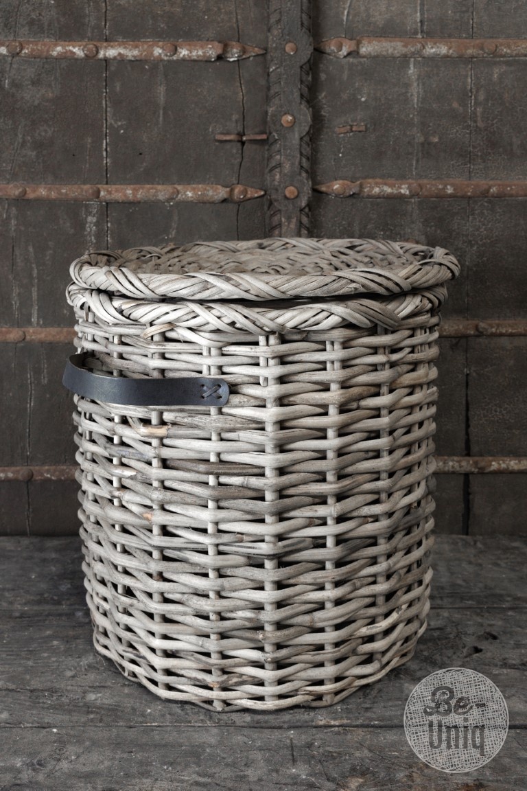 Be-Uniq Set Van 3 Manden Leder Handvat Anour | Grey Rattan