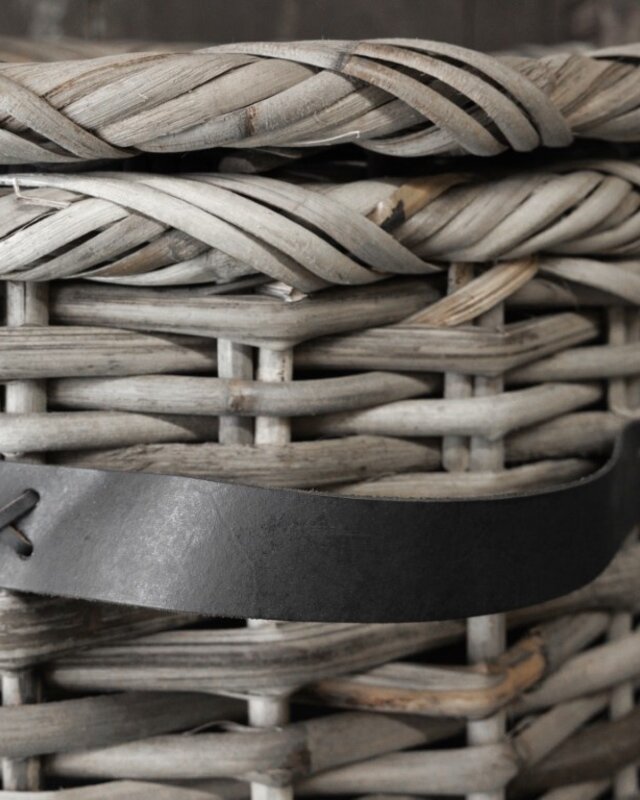 Be-Uniq Set Van 3 Manden Leder Handvat Anour | Grey Rattan