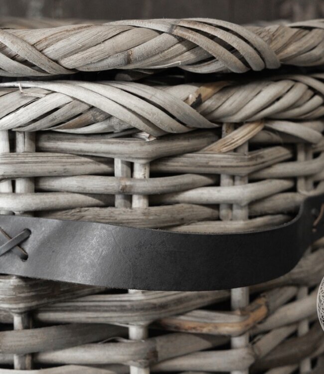 Be-Uniq Set Van 3 Manden Leder Handvat Anour | Grey Rattan