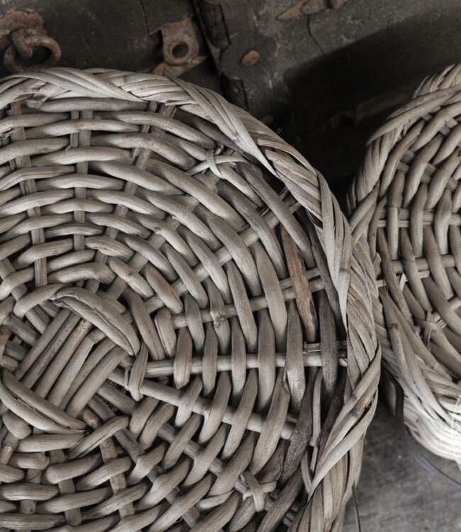 Be-Uniq Set Van 3 Manden Leder Handvat Anour | Grey Rattan