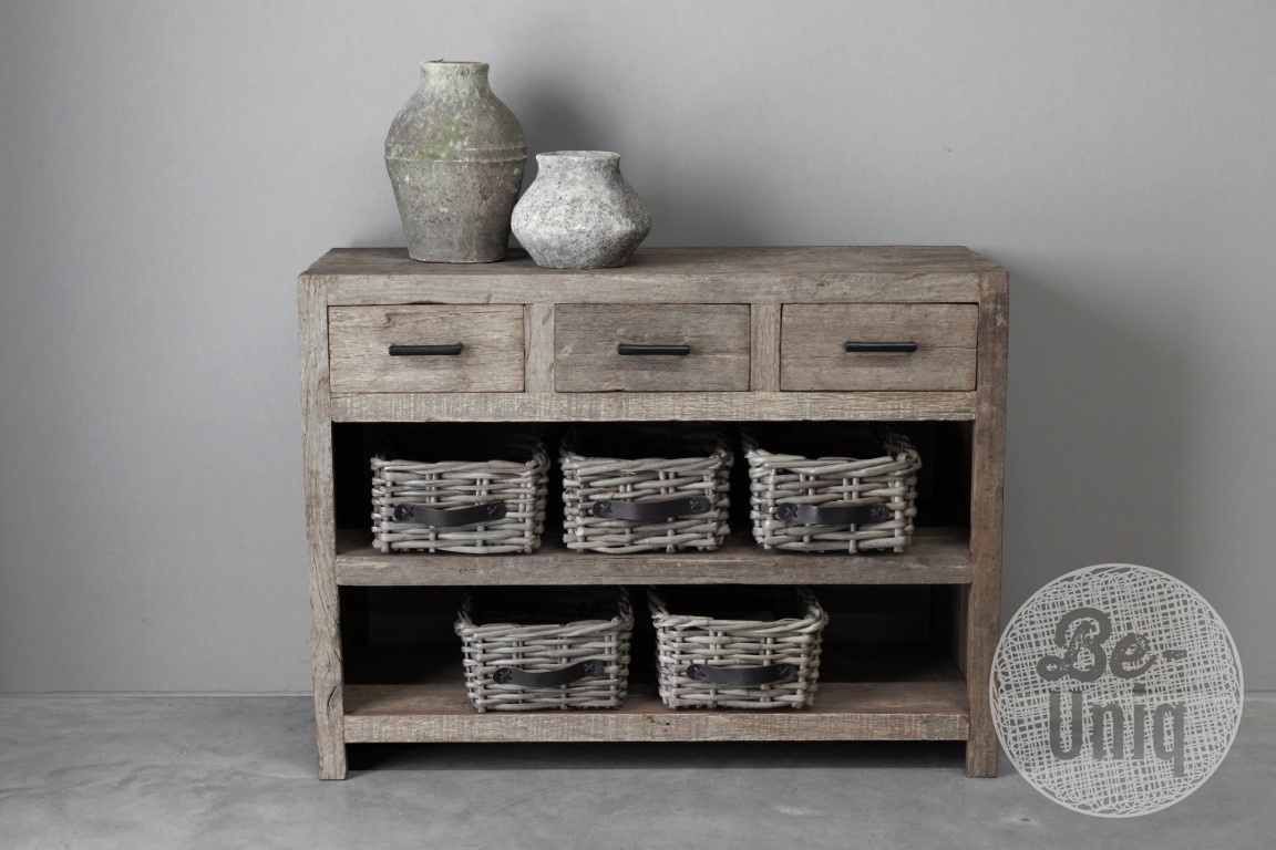 Be-Uniq Kastmand Nola H18xB32xD45 Cm | Rattan Grey