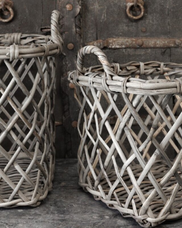 Be-Uniq Set Van 2 Opbergmanden Dionne | Grey Rattan