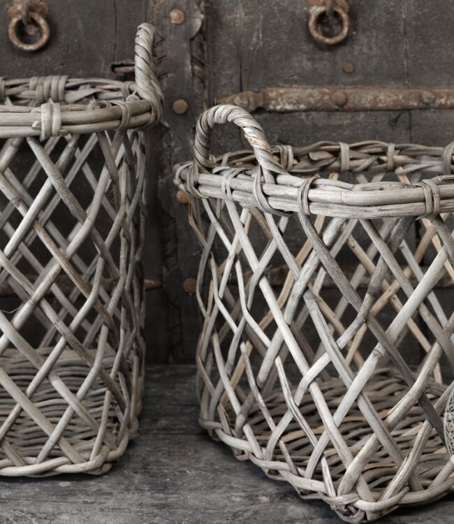 Be-Uniq Set Van 2 Opbergmanden Dionne | Grey Rattan