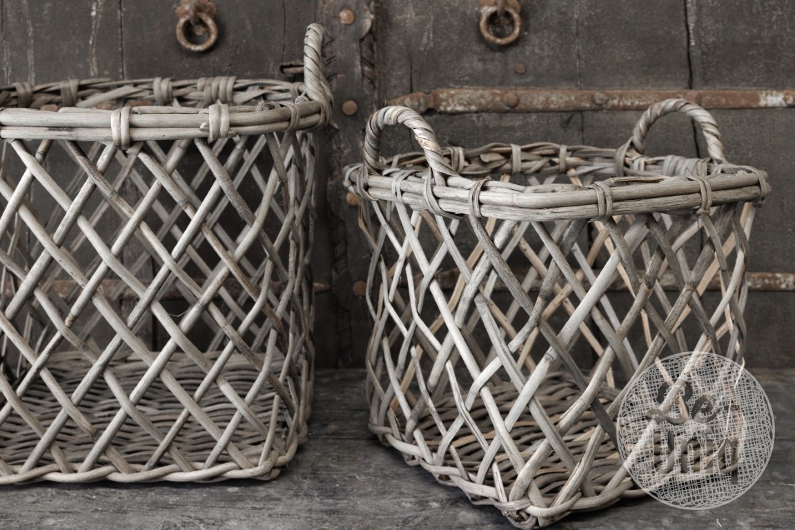 Be-Uniq Set Van 2 Opbergmanden Dionne | Grey Rattan