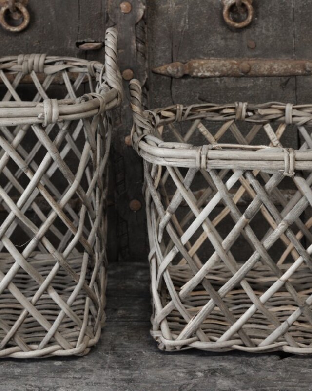 Be-Uniq Set Van 2 Opbergmanden Dionne | Grey Rattan