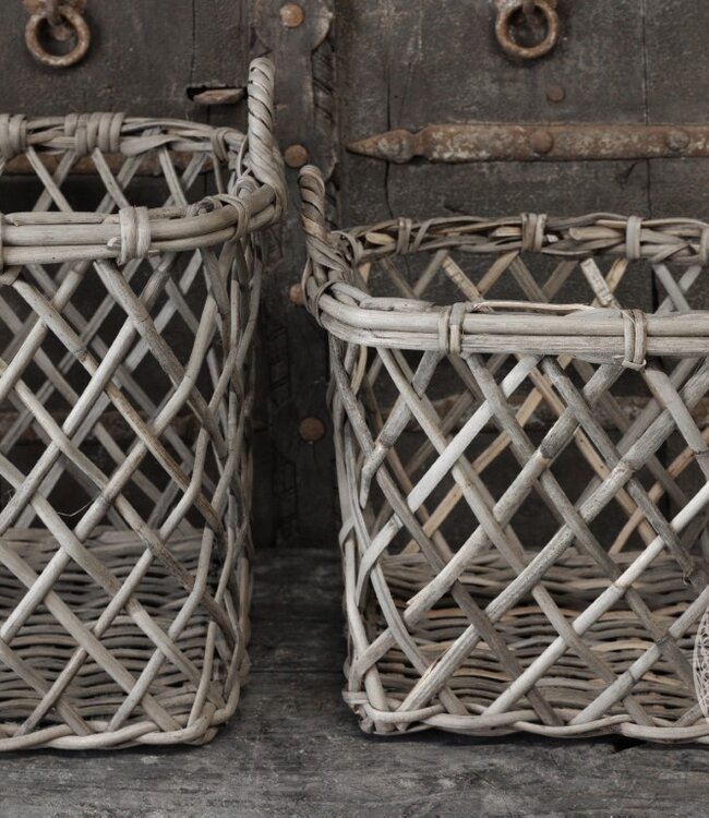 Be-Uniq Set Van 2 Opbergmanden Dionne | Grey Rattan