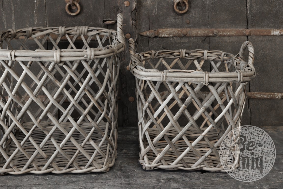 Be-Uniq Set Van 2 Opbergmanden Dionne | Grey Rattan