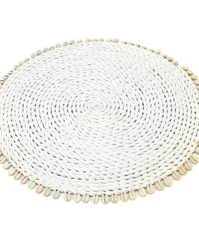 Bazar Bizar De Seagrass Shell Placemat - Wit