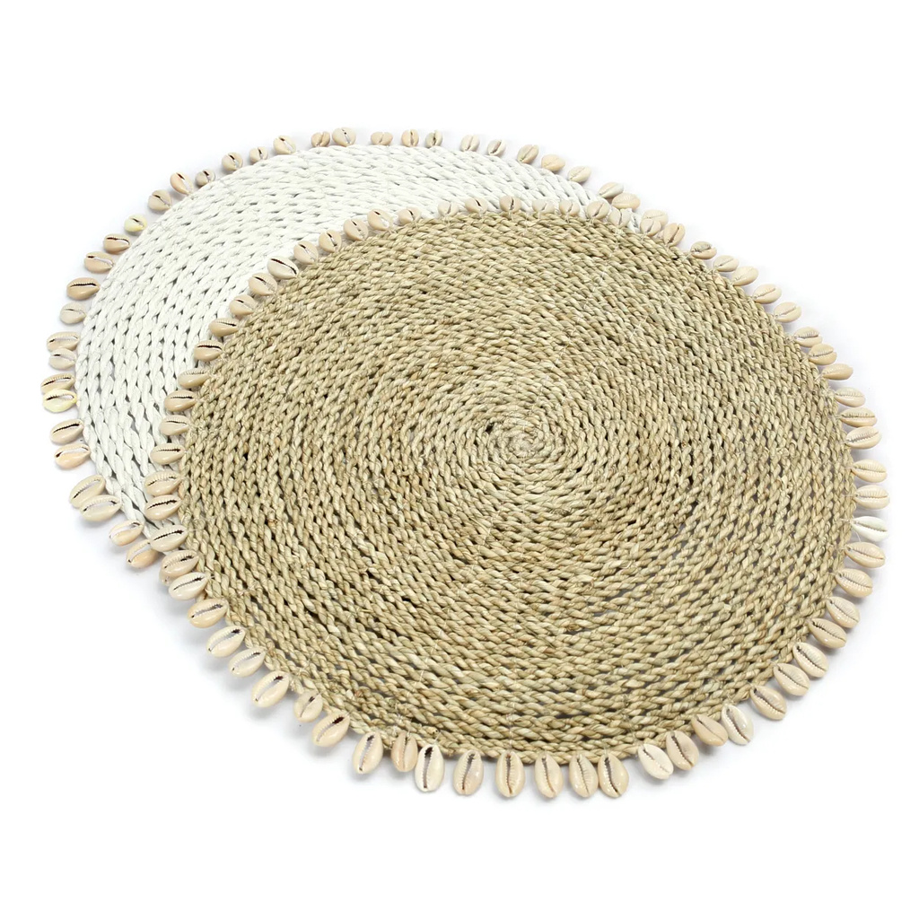 Bazar Bizar De Seagrass Shell Placemat - Wit