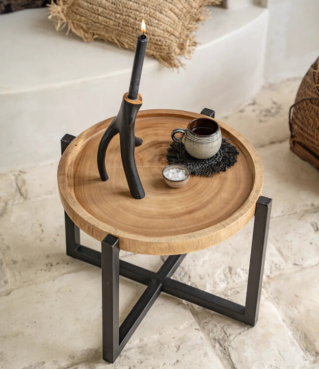 Bazar Bizar De Fringe Raffia Onderzetter - Zwart